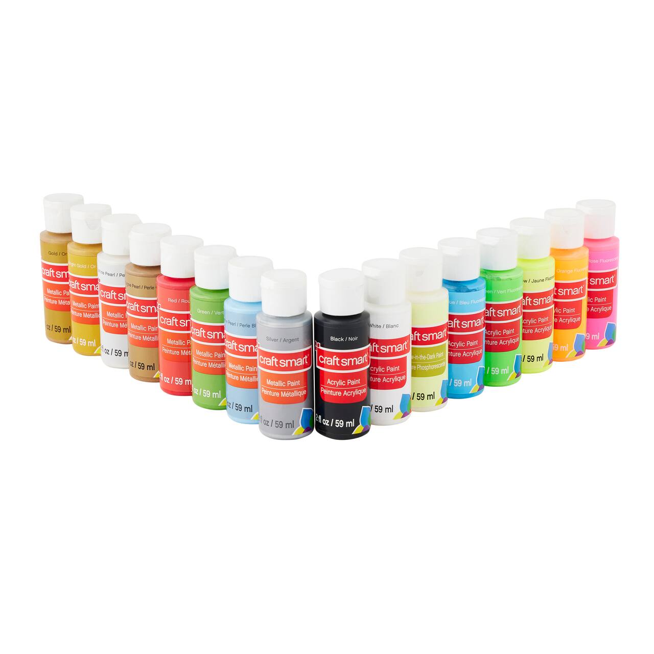 8 Packs: 16 ct. (128 total) Metallic & Neon Acrylic Paint Set by Craft Smart®